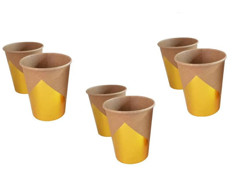 Vaso Kraft Borde Dorado x 6 unidades