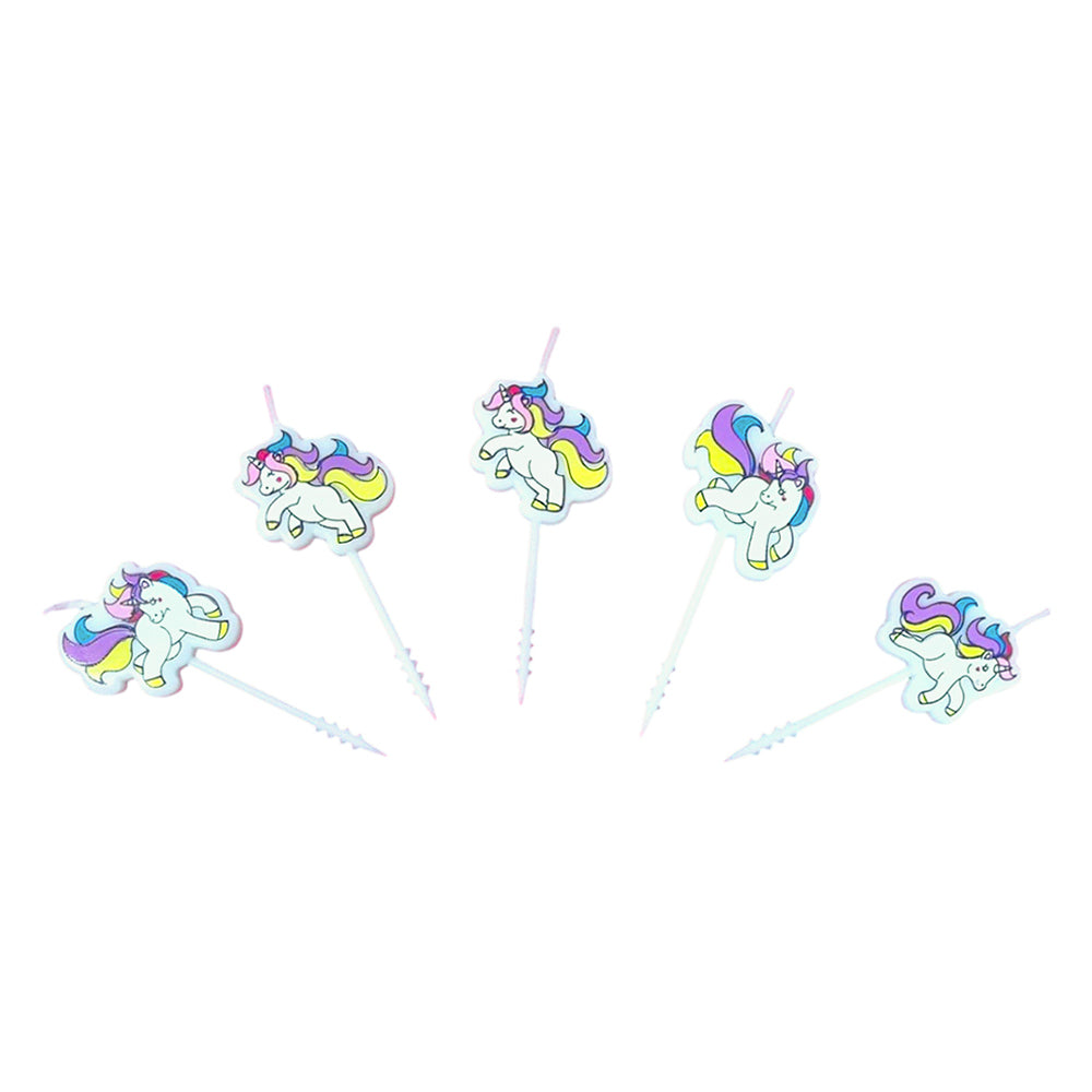 5 Vela Unicornio - Velas y Toppers