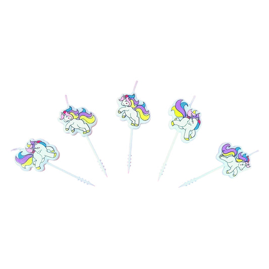 5 Vela Unicornio - Velas y Toppers