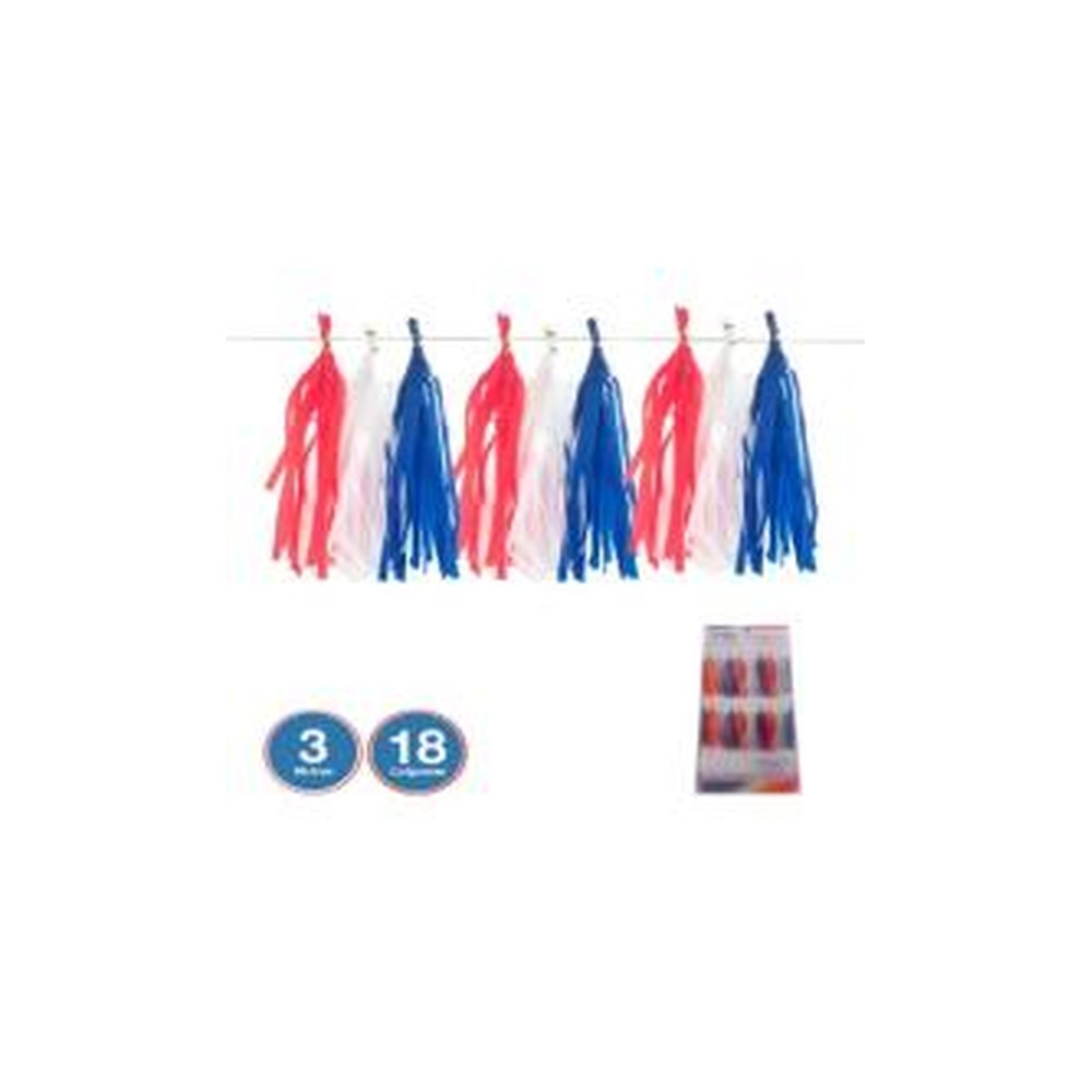 Guirnalda Tassel X 18 Tricolor | Don Cotillon