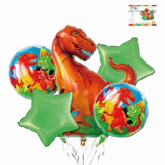 Set Decoracion Globos Dino x 5 Piezas - Globos