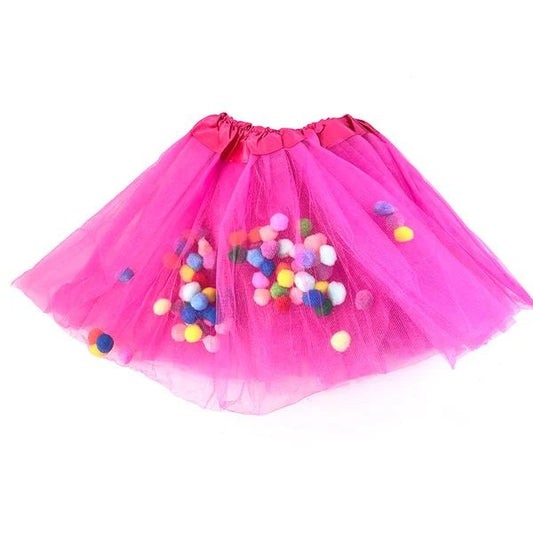 TUTU 30 CM POMPON FUCSIA