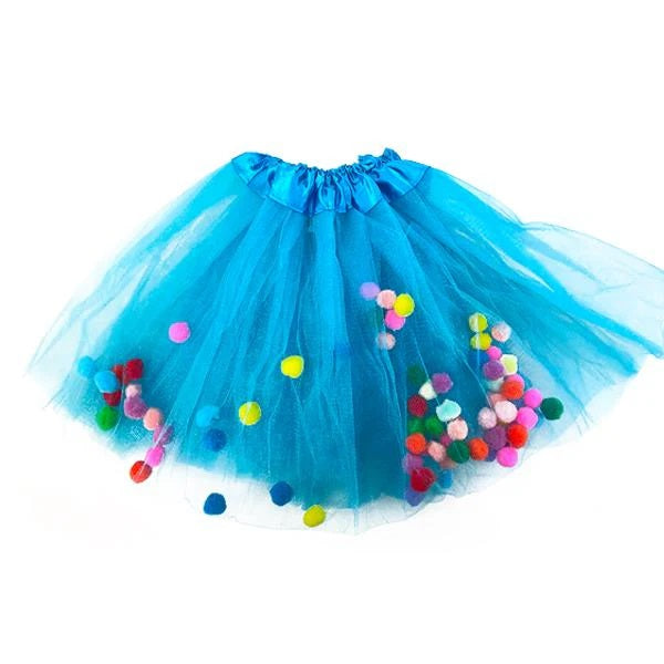 TUTU 30 CM POMPON CELESTE