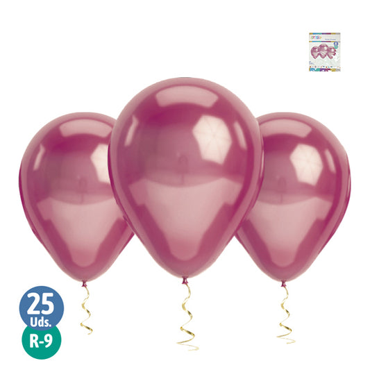 Set de 25 globos cromados fucsia R9