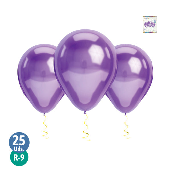 Set de 25 globos cromados violeta R9
