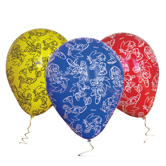 Set 12 globos latex Sonic - Globos