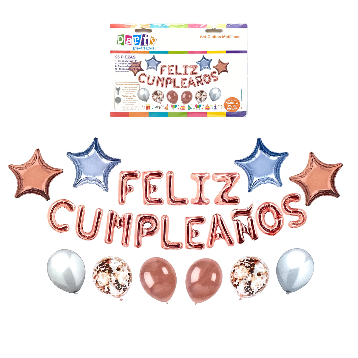 Set Globo Mylar 25 Pzas. F.C. - Globos