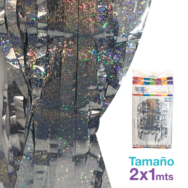 Cortina Metal 100X200 Plata Holeografica