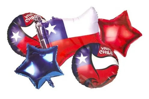 Set Globo Mylar Tricolor