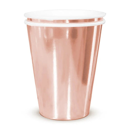 Vasos Polipapel Rose Gold Metalizado X 6 unidades