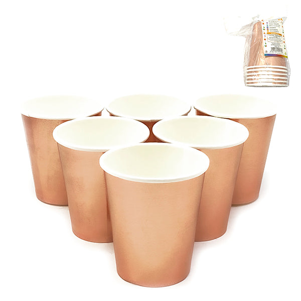 Vasos Polipapel Rose Gold Metalizado X 6 unidades - Vajilla y Mesa