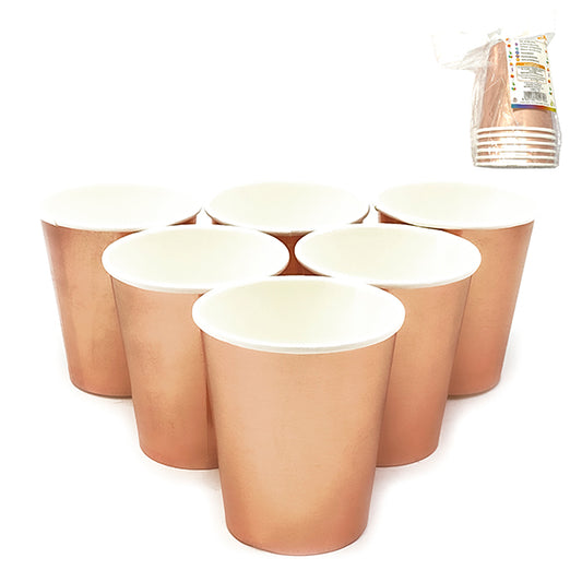 Vasos Polipapel Rose Gold Metalizado X 6 unidades
