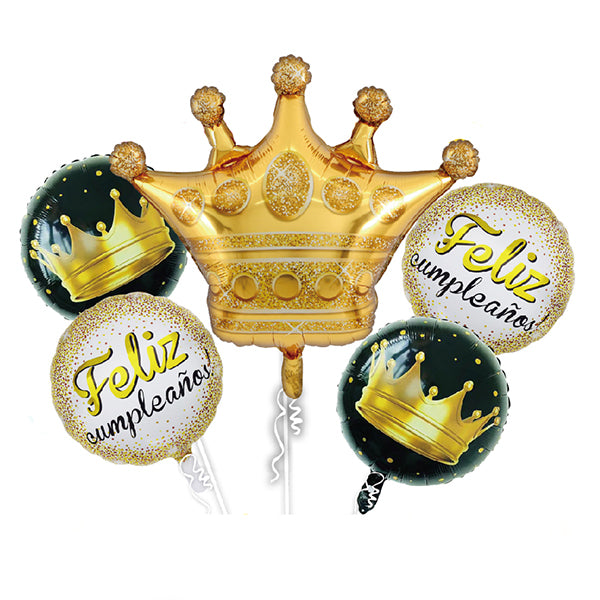 Globo Mylar 5Pza Corona Dorada - Globos