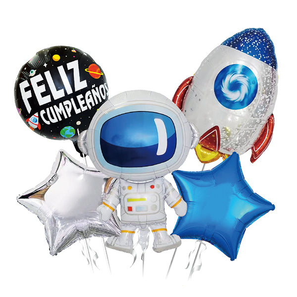 GLOBO MYLAR ESPACIAL 5 PIEZAS - Globos