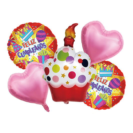 Set de 5 Globos Cupcake - Globos