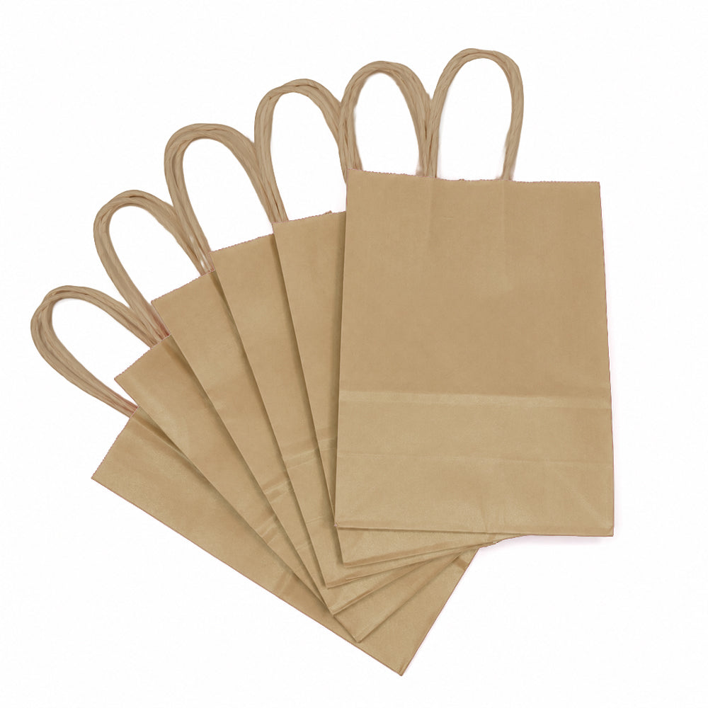 BOLSA PAPEL X6 15x22x8cm KRAFT - Bolsas y Cajas