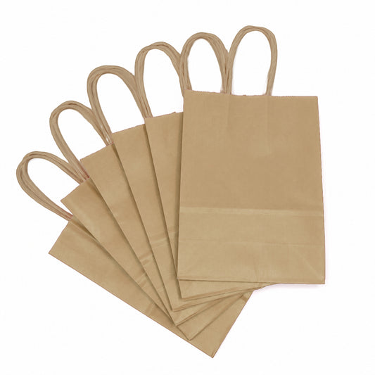 BOLSA PAPEL X6 15x22x8cm KRAFT - Bolsas y Cajas