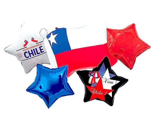 Set 5 Globos Bandera Chile