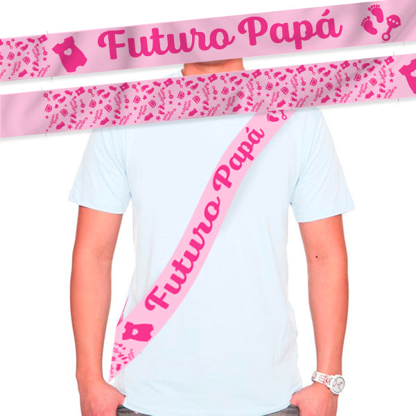 Banda Rosada Futuro Papá - Accesorios de Disfraz