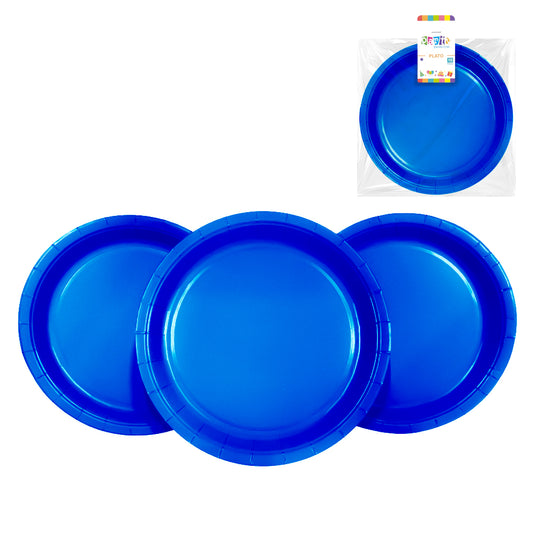 Plato Carton Color 7" X 10 Azul