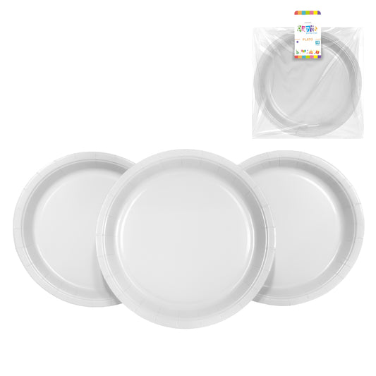Plato Carton Color 7" X 10 Blanco