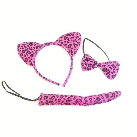 SET CINTILLO ANIMAL 3 PZS PANTERA ROSA - Cintillos y Coronas