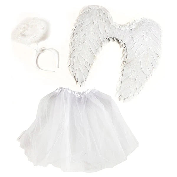 SET ALAS PLUMAS/TUTU/CINTILLO BLANCO