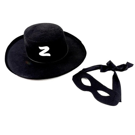 SOMBRERO CON ANTIFAZ ZORRO