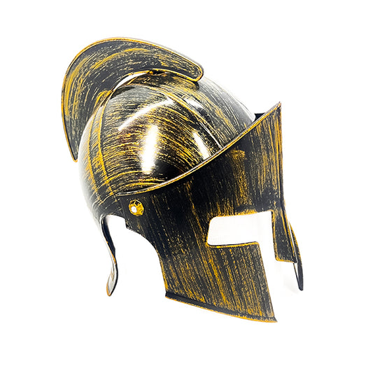 GORRO CASCO ROMANO MASCARA DORADO - Máscaras y Antifaces