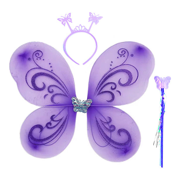 SET ALA/VARITA/CINTILLO MORADO 3 PCS - Cintillos y Coronas