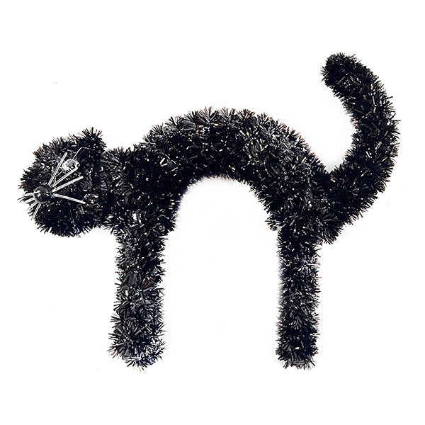 Dec. Halloween Tinsel Gato 22X19X4 Cms
