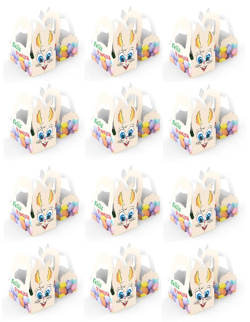 Pack de 12 Cajitas Conejito Pascua de Resureccion  22x19x11.5