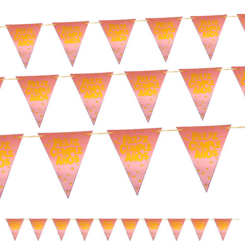 BANDERIN TRIANGULAR F.C. 12x17 3D ROSE GOLD - Decoración