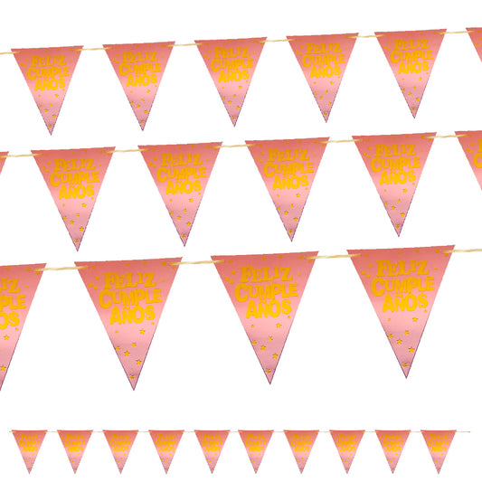BANDERIN TRIANGULAR F.C. 12x17 3D ROSE GOLD - Decoración