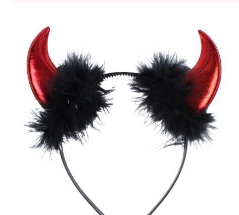 Cintillo De Diablita Con Plumas