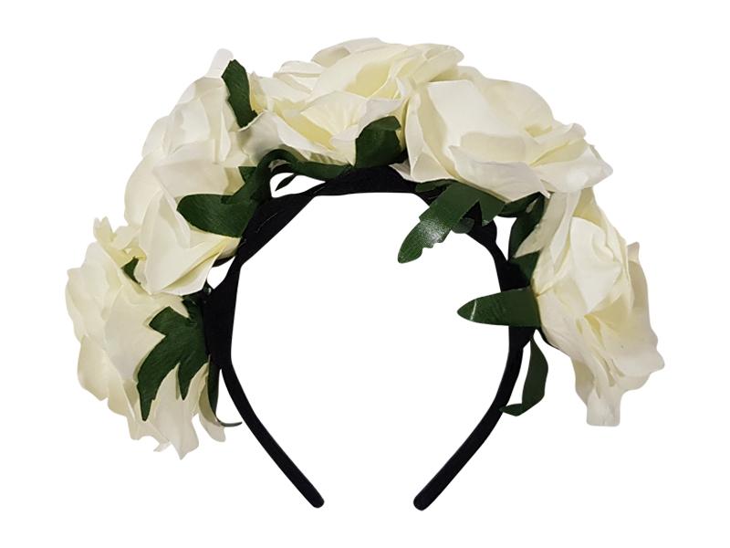 Corona De Flores Blanca - Airy - Carnaval Online