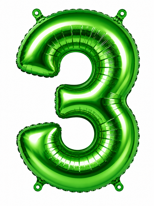 NUMERO DE GLOBO 3 VERDE 32"