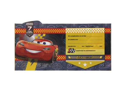 Tarjeta Invitación Cars X 6