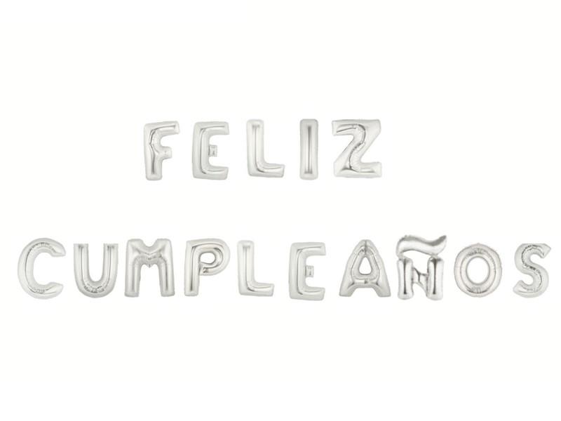 Globo Foil Feliz Cumpleaños Plateado 49 Cm - Airy - Carnaval Online