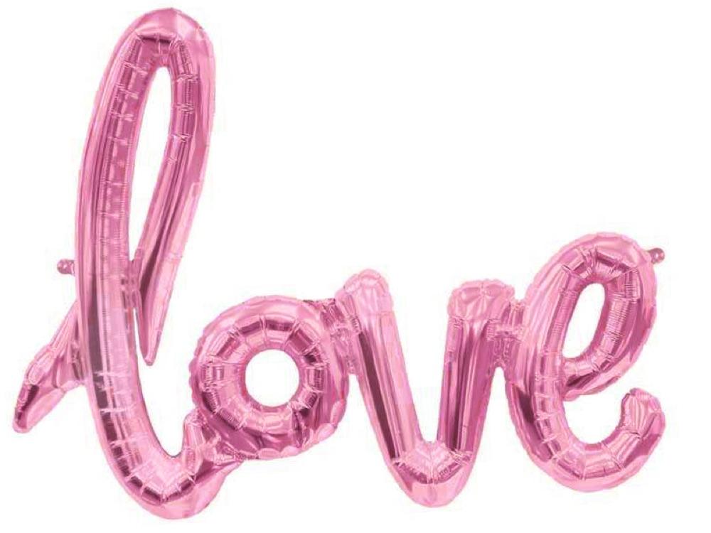 Globo Foil Love Rosado - Airy - Carnaval Online