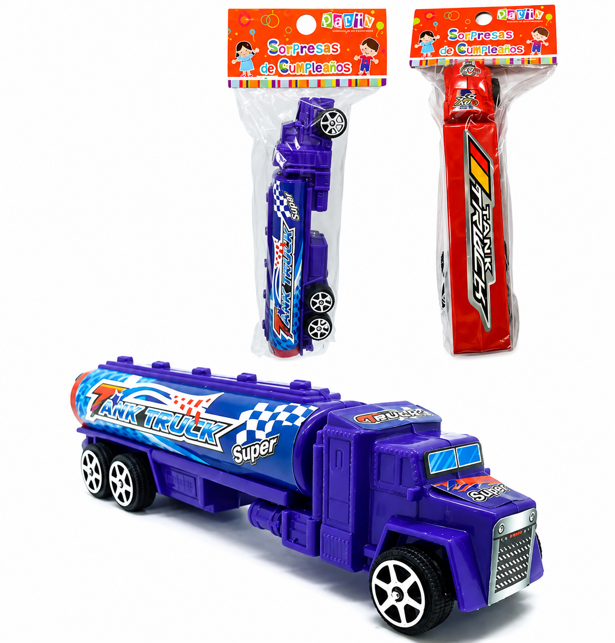 CAMIONCITO ROJO Y AZUL DE JUGUETE