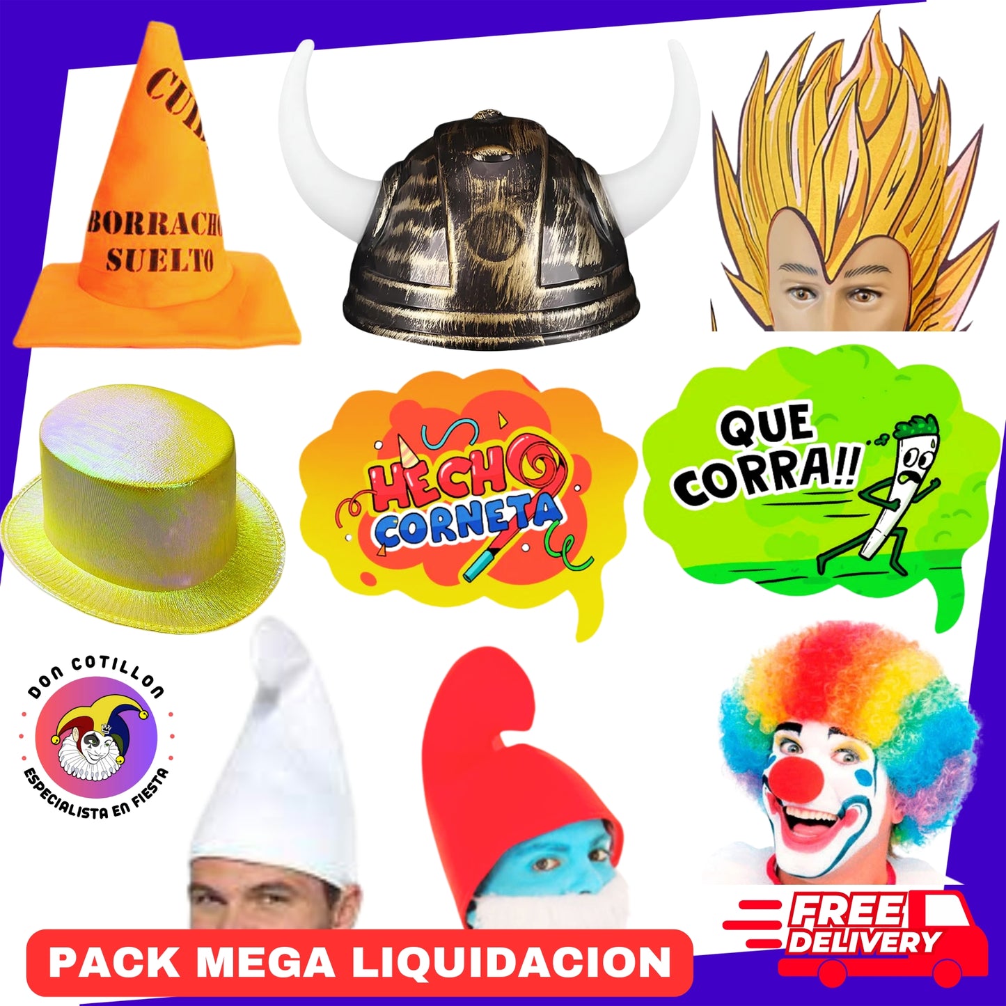 MEGA LIQUIDACION PACK 280 PRODUCTOS COTILLON