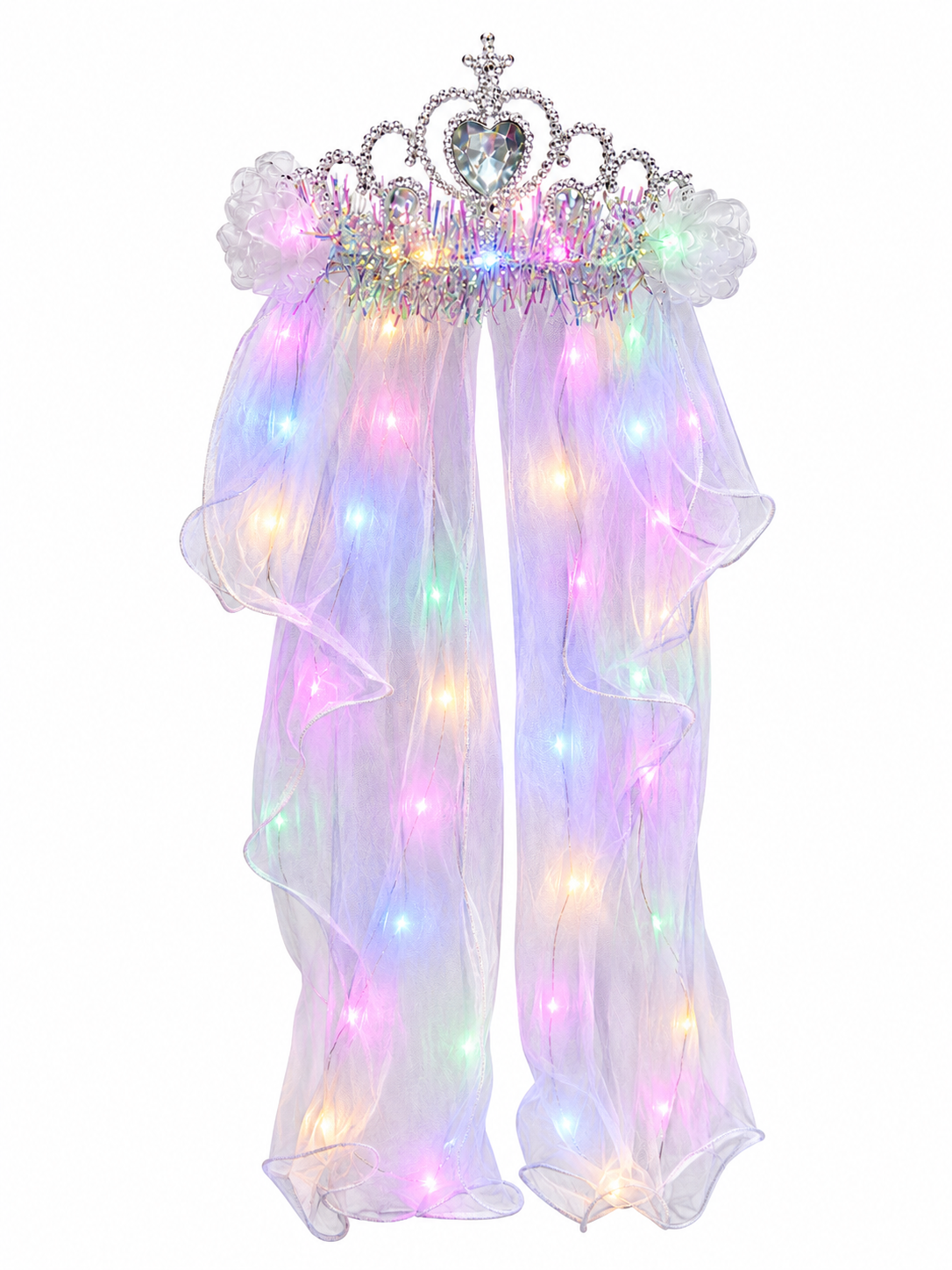 Tiara Novia LED Multicolor con Velo