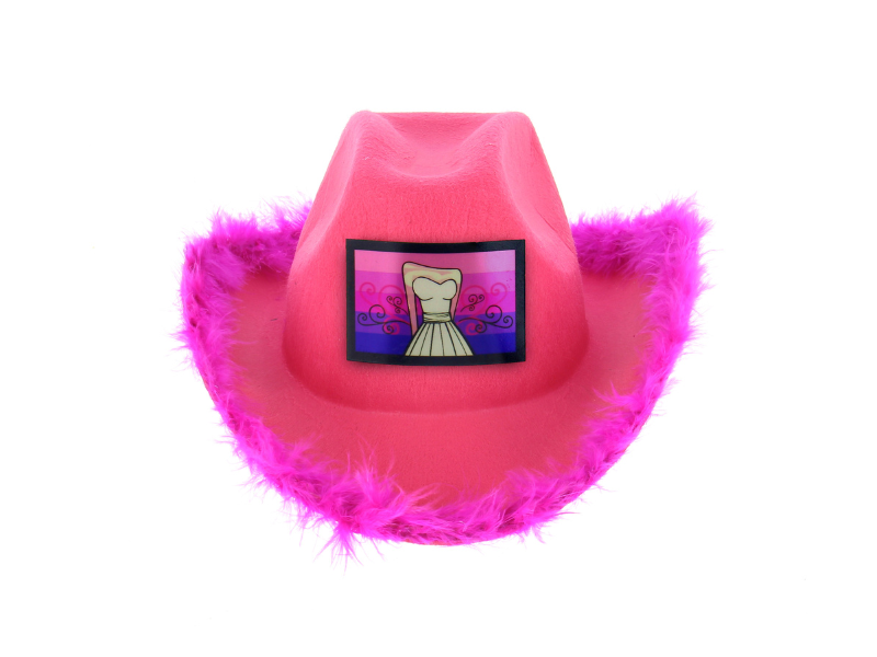 Gorro Cowboy Led Fucsia Vestido - BeatSync (Iluminación al ritmo de la música)