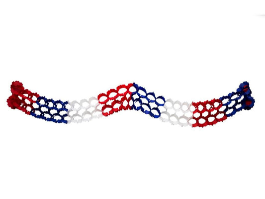 Guirnalda Tricolor Flor Doble 2 Mt - Cotillon Spa - Carnaval Online
