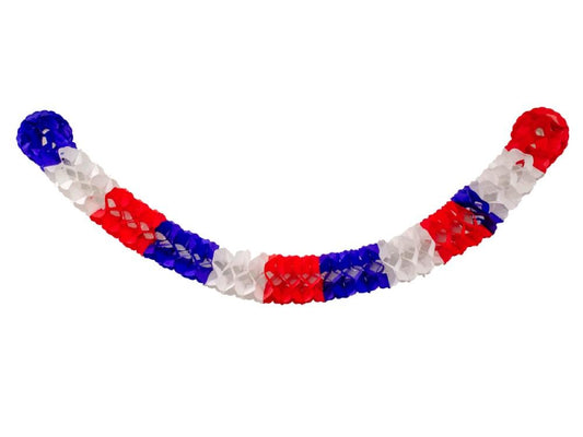 Guirnalda Tricolor Flor Redonda 1.5 Mt - Cotillon Spa - Carnaval Online