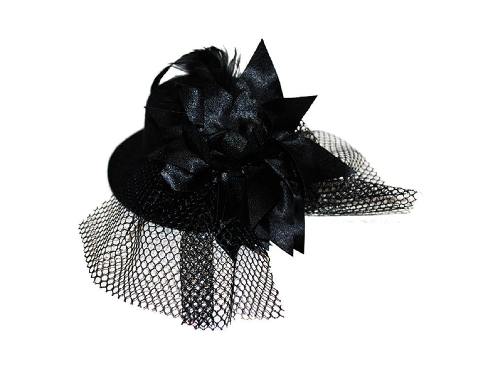 Gorrito Flor Grande Negro - Airy - Carnaval Online