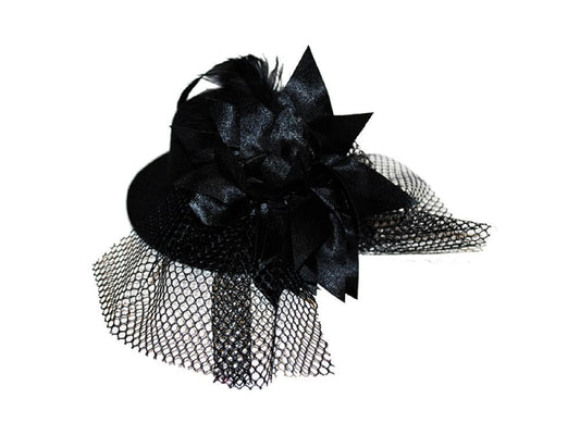 Gorrito Flor Grande Negro - Airy - Carnaval Online