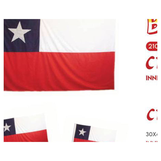 Bandera Chile 30X45 Palito X1Uni