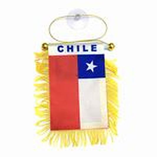 Colgante Bandera Chile Flecos Dorados 8X12 X12Uni